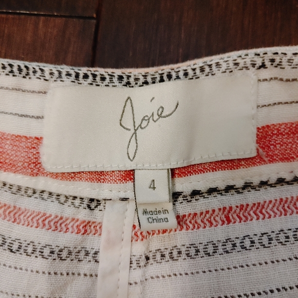 JOIE Multicolor Merci Striped 100% Linen Shorts Size 4 - Picture 4 of 5
